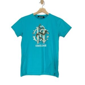 Roberto Cavalli Graphic Tee Shirt Size Small